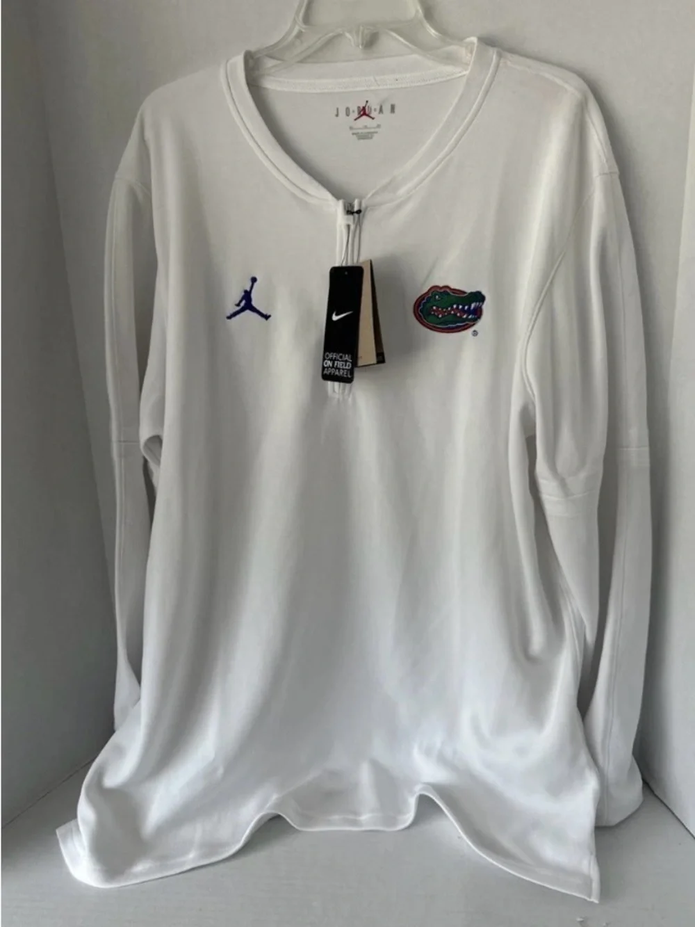 Jordan x Florida Gators White Long Sleeve 1/4 zip top